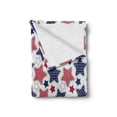 thumbnail image 2 of USA Soft Flannel Fleece Throw Blanket, Big Star with American Flag Featured Inner Lines Proud Country Design, Cozy Plush for Indoor and Outdoor Use, 50" x 70", Indigo Red White, by Ambesonne, 2 of 6