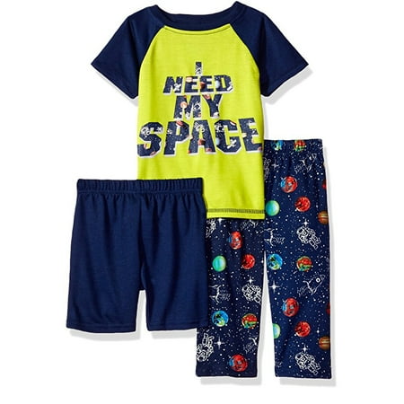 Bra Boy Short Set - Glow-in-the-Dark Short Sleeve Top & Pants Pajamas, 3-piece Set (Baby Boys)