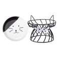 thumbnail image 1 of Comedero elevado para gatos y perros con soporte de hierro antiderrames. B negro, 1 of 9