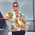 thumbnail image 4 of Balery Hawaiian Pineappl Camisa Polo de Hombre con Estampado, de Manga Corta y Tejido Medio, Camisa Tipo Golf Polo-X-Large, 4 of 6