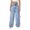 Blue, variant on RUTAYY Toddler Girls Jeans Wide Leg Baggy Denim Pants High Elastic Waisted Cute Bow Trousers Casual Kids Streetwear Trendy Pants