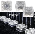 thumbnail image 1 of 2 piezas de 4 luces LED solares para exteriores, luz de ladrillo de hielo, luz blanca, 1 of 2