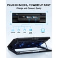 thumbnail image 4 of Atzeste Laptop Cooling Pad for Laptops, Laptop Cooler with 6 Quiet Cooling Fans for 12''-17.3'' Laptops, Height Wind Speed Adjustable Laptop Cooling Stand, 2 USB Ports and Phone Stand, Black, 4 of 8