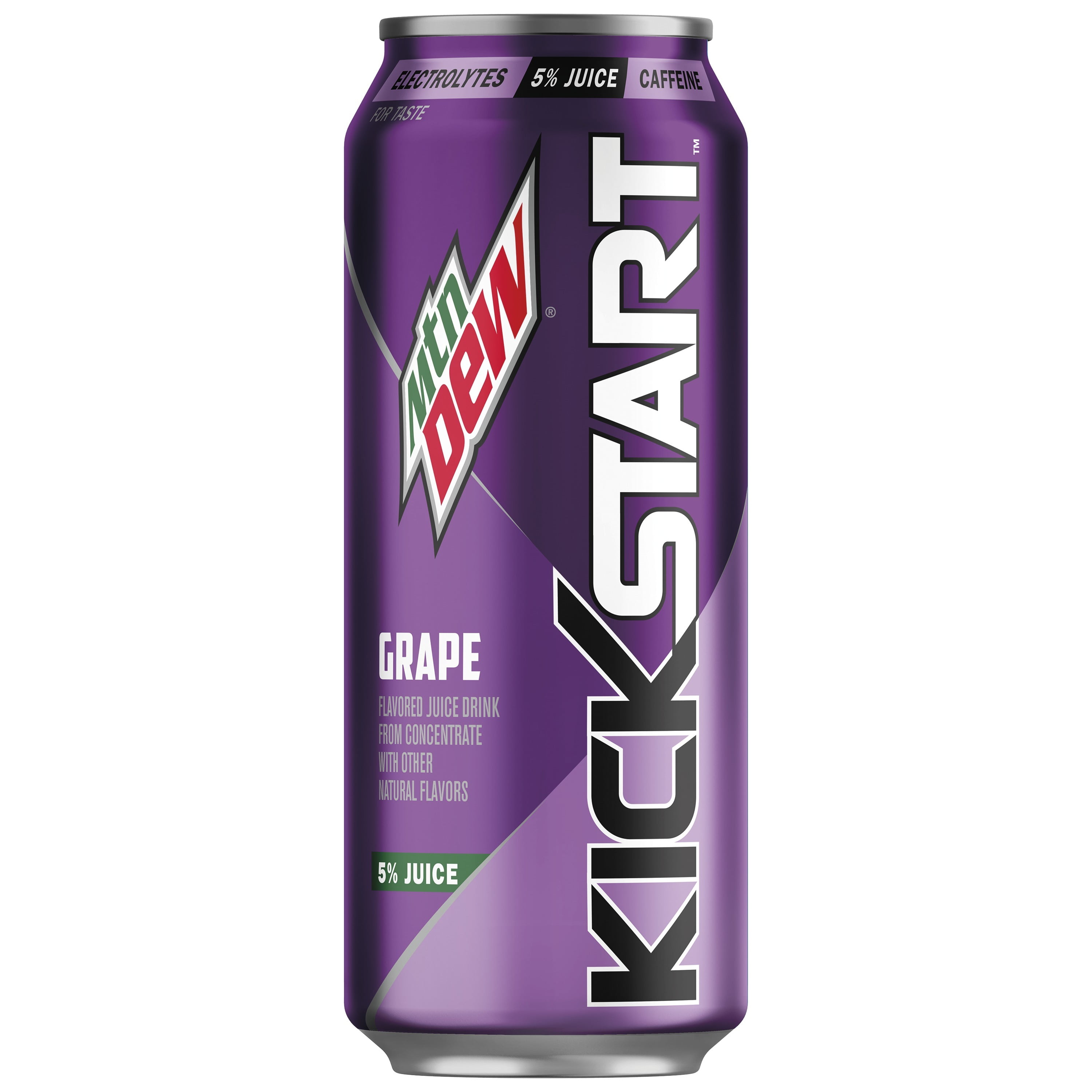 Mountain Dew Kickstart Grape Energizing Juice 16 oz Can