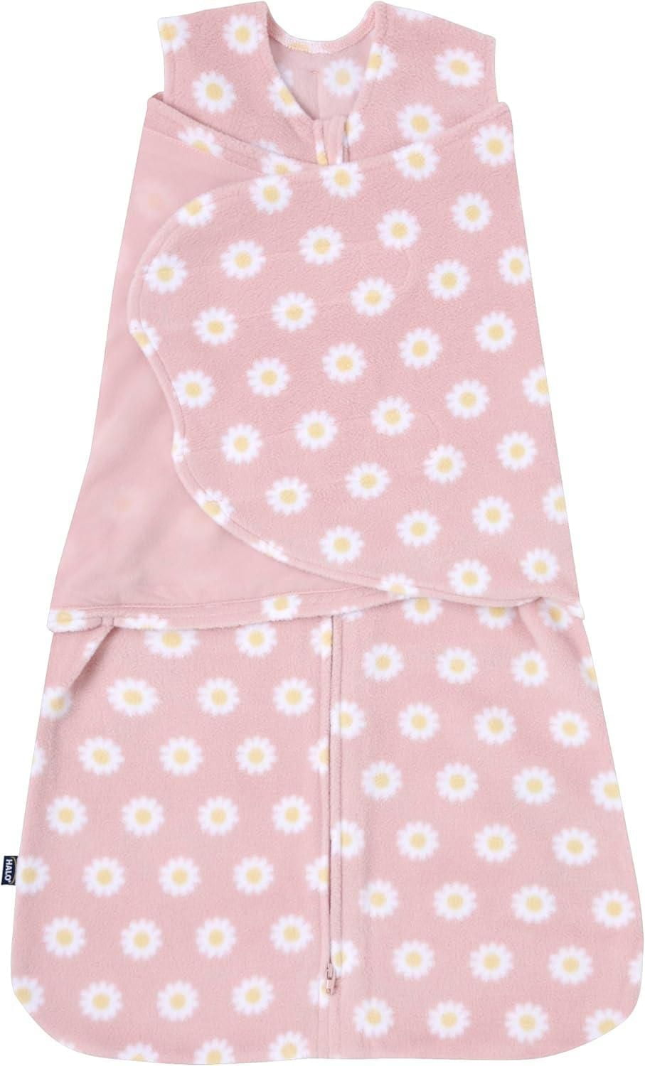 HALO® SleepSack® Swaddle, 3-Way Adjustable Wearable Blanket, TOG 1.5, Pink Daisy