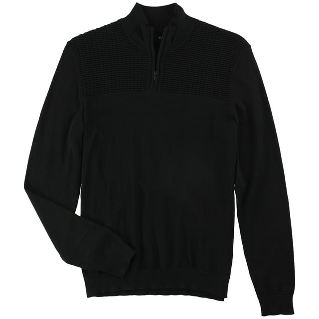 Alfani Mens Textured Pullover Knit Sweater, Black, Small