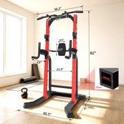 ZENOVA Power Tower Squat Rack Dip Bench Strength Training Equipment for Home Gym
