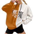thumbnail image 2 of Pntutb, jersey de otoño e invierno para mujer, con capucha, estilo Punk oscuro, estampado, manga larga, fino, suelto, informal, abrigo con cuello Pntutb Pntutb-7106, 2 of 5