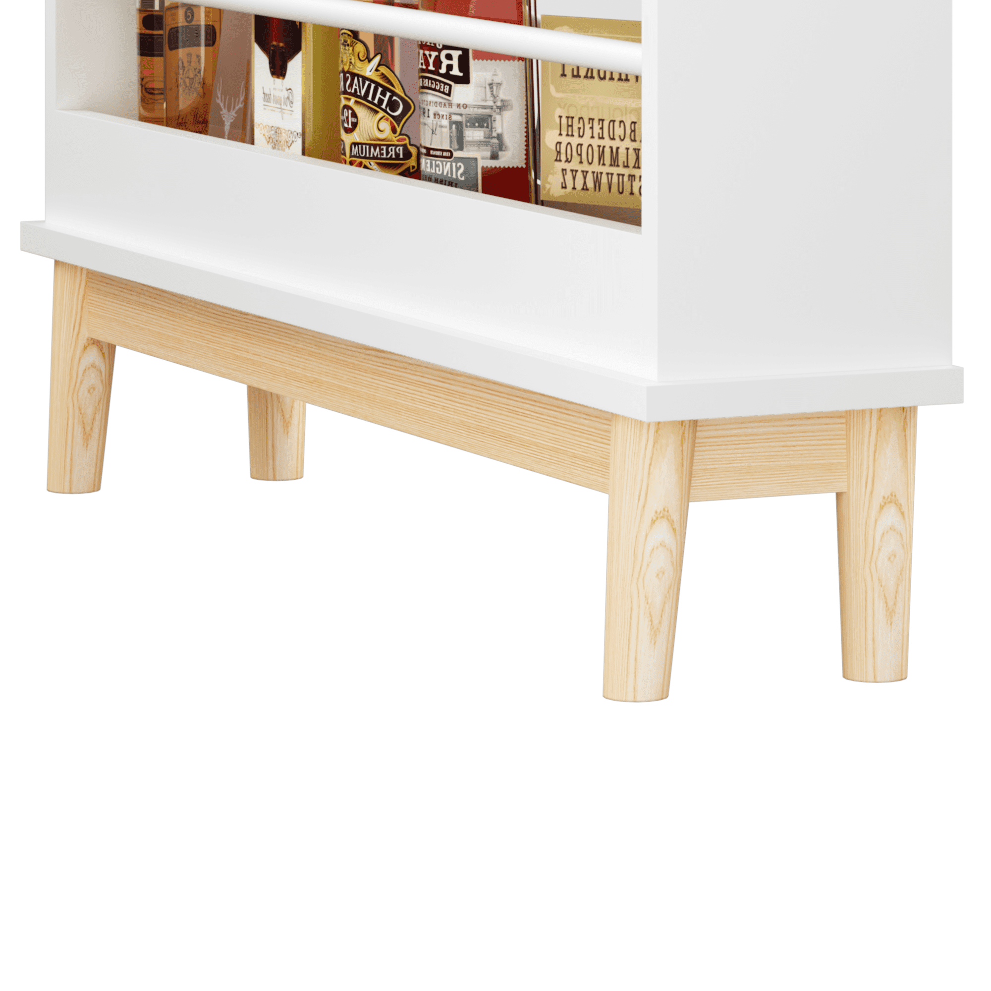 Kids Bookshelf with 3 Front-Facing Display Shelves,Modern White Book Rack for Bedroom,Playroom