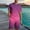 Pink, variant on YHAJDS Mens Summer Track Suits Gradient Print Crew Neck Elastic Drawstring Shorts Set