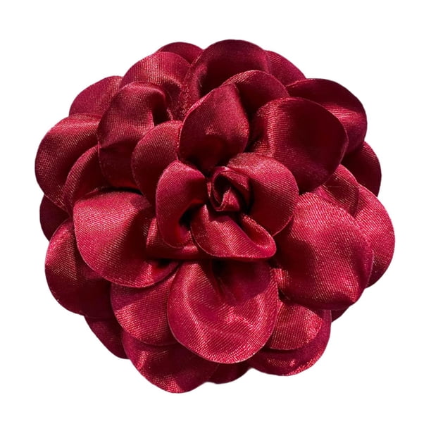 Broche de flores Grande jinwen para mujer Pinza para El Pelo Color Rojo oscuro 10 cm