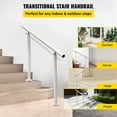 thumbnail image 3 of BENTISM 2-3 Steps Handrail, 4 FT Flexible Outdoor Deck Hand Rail, Stair Railing Kit White Aluminum Handrail, 3 of 10