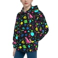 thumbnail image 2 of Daiia Geometric 1980s Styled for Boys Fashion Hoodies & Sweatshirts with Kangaroo Pocket,Hooded Sweatshirt for Kid, Breathable& Moisture Wicking-X-Large, 2 of 6