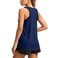 thumbnail image 3 of Women's Workout Tank Tops Racerback Athletic Top Sleeveless Yoga Running Tops Quick Dry Gym Outdoor UPF50+ Navy M, 3 of 6
