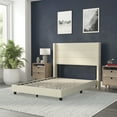 thumbnail image 3 of BizChair Hollis Wingback Upholstered Platform Bed, Beige, Full, 3 of 11