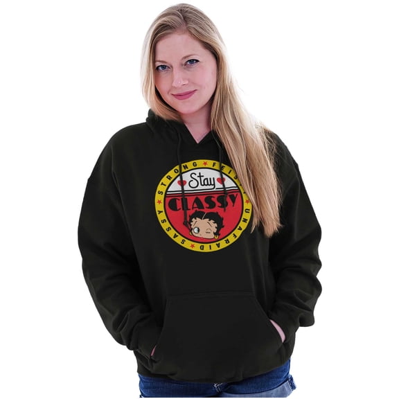 Betty Boop Stay Classy Feisty Sassy Hoodie Sweatshirt Women Brisco Brands S