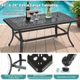 thumbnail image 4 of MEETWARM Outdoor Coffee Table, All-Weather Cast Aluminum 42" Rectangle Patio Coffee Table, 220 LBS Heavy Duty Patio Side Table for Balcony Poolside Deck Garden & Indoor Use, Dark Bronze, 4 of 7