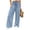 Light Blue, variant on CQONEPT Smocked Waist Pants for Women Wide Leg Fall Casual Lounge Pant High Waisted Palazzo Ruffle Full Length Soft Trousers with Pocket Red XL