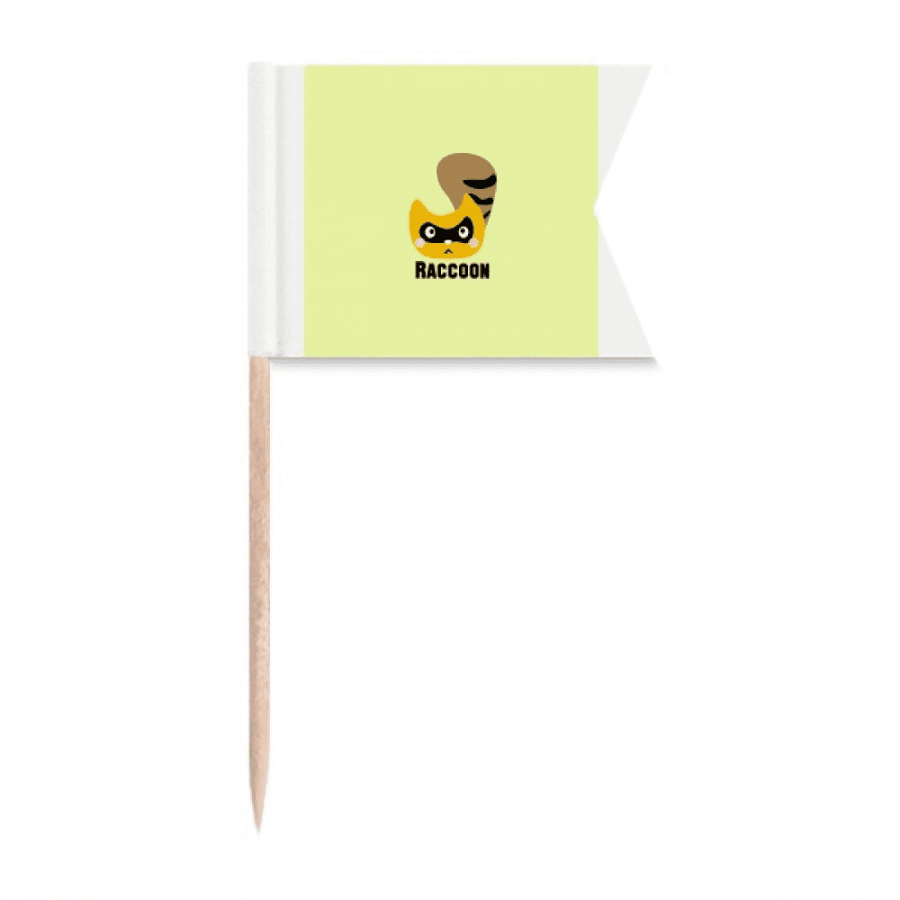 Raccoon Animal Brown Art Deco Fashion Toothpick Flags Labeling Marking ...