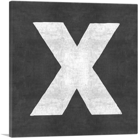 ARTCANVAS Chalkboard Alphabet Letter X Canvas Art Print - Size: 26" x 26" (1.50" Deep)