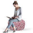 thumbnail image 2 of Floral Pouf Cover with Zipper, Overview of Blooming Flowers with Swift Streaks Tropical Garden Pattern, Soft Decorative Fabric Unstuffed Case, 30" W X 17.3" L, Dark Pink and Pale Grey, by Ambesonne, 2 of 5