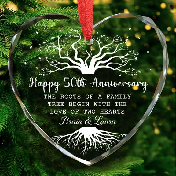 Personalized 50th Anniversary Wedding Gifts for Couple - Custom 50th Marriage Anniversary Ornament - 50 Years Anniversary for Grandma, Grandpa - 50th Wedding Gifts for Wife, Husband, Mom, Dad