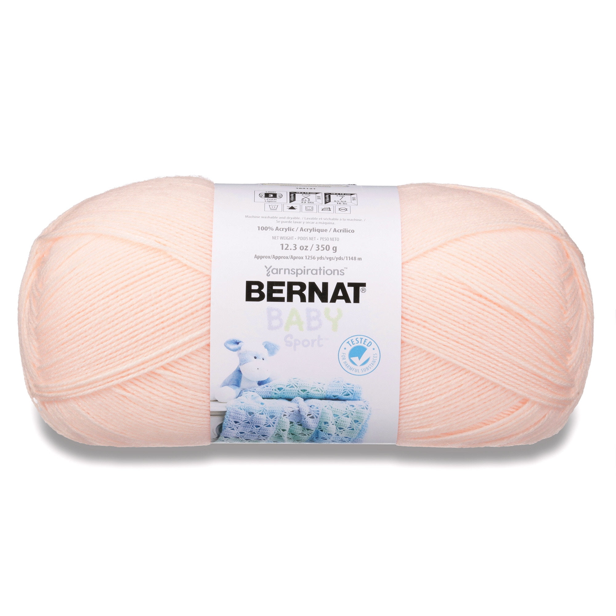 Bernat® Baby Sport™ 3 Light Acrylic Yarn, Peach Blossom 12.3oz/350g