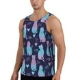 thumbnail image 2 of Daiia Silhouette Cats Printed Men's Quick Dry Fit Muscle Tank Top Slim-Fit Tank Workout Tank Top Lightweight Sports Tank Top-XX-Large, 2 of 7