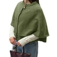 thumbnail image 5 of Short Sleeve Women Solid Loose Cape Cardigan Casual Button Down Knit Sweater, 5 of 6