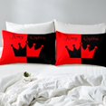 thumbnail image 5 of Red and Black King and Queen Comforter Set for Couple Wedding Gifts, Crown His and Hers Bed Comforter Set for Husband and Wife Romantic Valentine's Day Bedding Mr Mrs Quilt for Adults(Full Size), 5 of 6