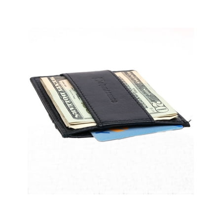 Black Money Clip - Alpine Swiss Men's RFID Blocking Minimalist Wallet Leather Cash Strap Money Clip Black One Size