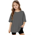 thumbnail image 4 of Favoffer Kids' Basic Solid Loose Short Sleeve Top Unisex, Breathable Soft T-shirt, Summer Casual Tee for Daily, Outdoor, Home Wear, Teens (5-15Y), 4 of 7