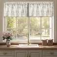 thumbnail image 4 of DWCN Thick Textured Linen Floral Valance for Kitchen Living Room, Rod Pocket Farmhouse Vintage Cottage Valance Curtain, Green Rose, 42 x 18 Inches, 1 Panel, 4 of 8
