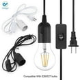thumbnail image 2 of Deago E26/E27 LED Light Socket 5.9FT extension cord with On/Off switch and US AC Power Plugs Pendant Lighting Bulb Lamp for Kitchen Bedroom (Black), 2 of 8