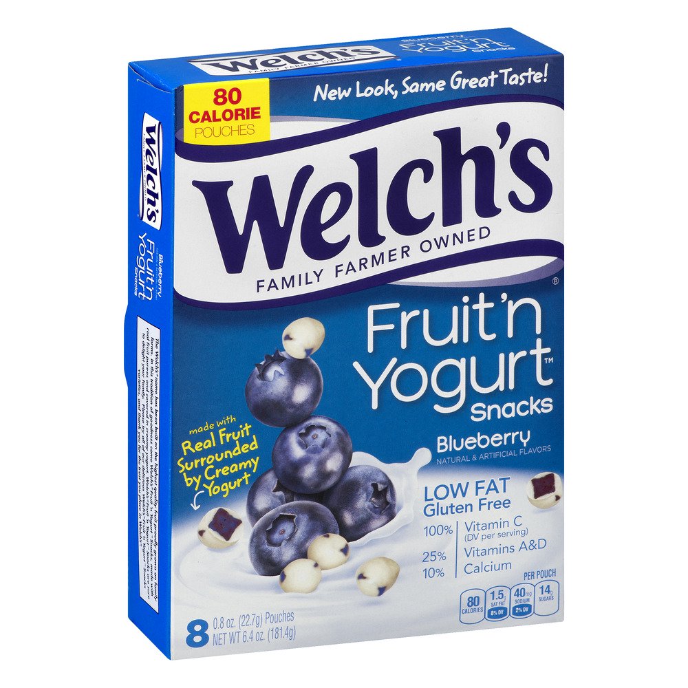 Welch's Low Fat Blueberry Fruit 'n Yogurt Snacks, 0.8 Oz., 8 Count