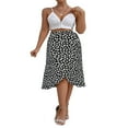 thumbnail image 1 of AMERTEER Jupe Midi Fendue à Nœud devant Imprimé Floral Boho pour Femmes Noir TG, 1 of 6