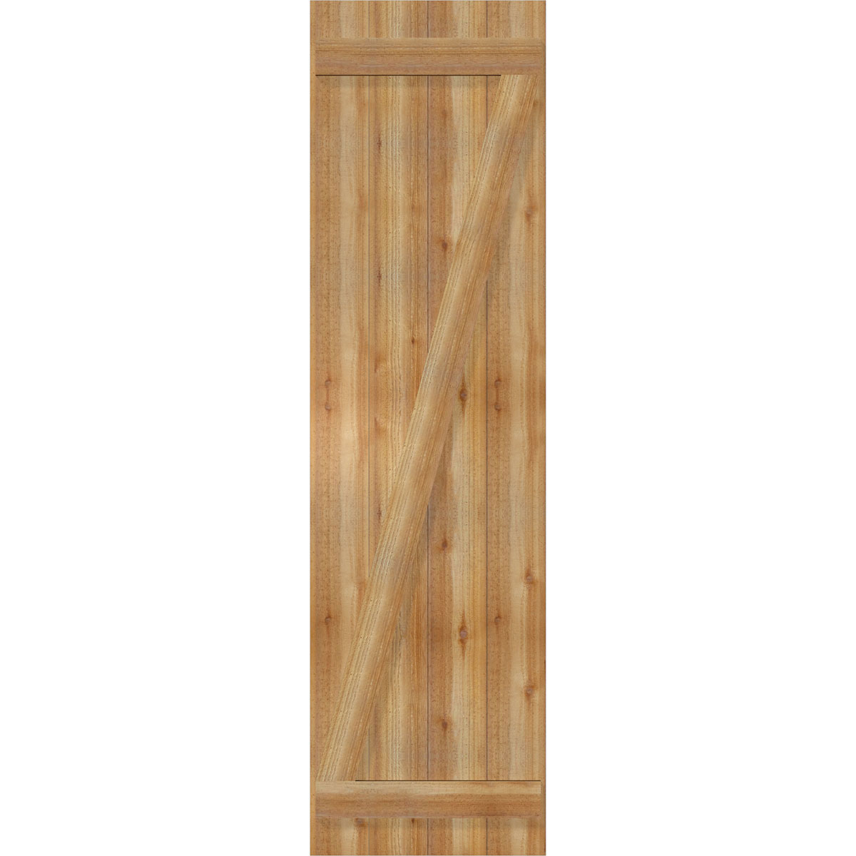 21 1/2"W X 78"H Timbercraft Four 5 3/8" Boards Joined Board-N-Batten Shutters W/Z-Bar, Rough Sawn Western Red Cedar (Per Pair)