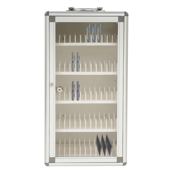 ToppiJoy 60-Slot Secure Metal Storage Organizer, Heavy-Duty Cell Phone Locker with Lock Clear Door for Classroom, Office, Meeting Room