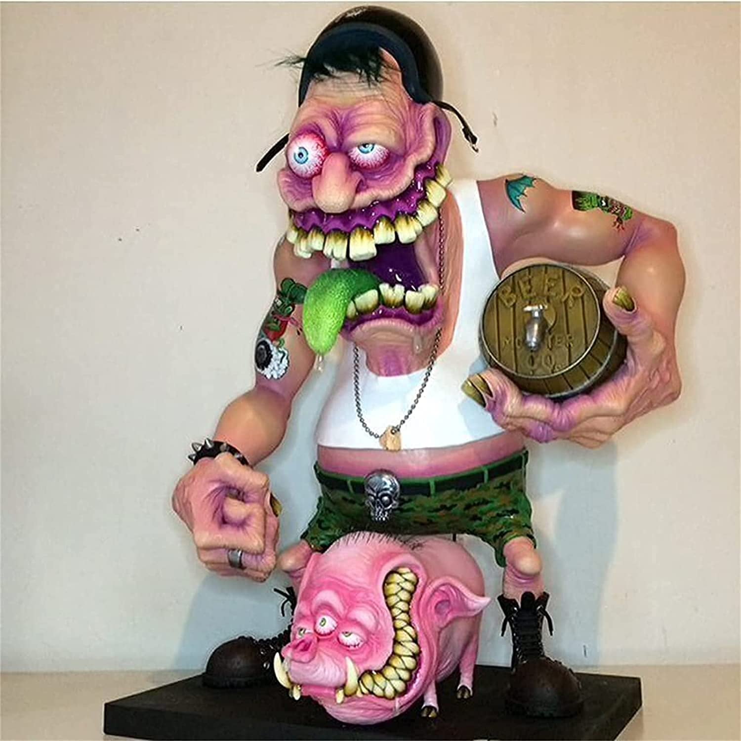 Angry Big Mouth Monster Statue,Angry Monster Freak-Spooky