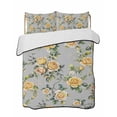thumbnail image 2 of Yellow Rose Full Size Down Alternative Comforter, Lightweight Comforter Quilt Bedding Set with Pillow Shams Vintage Country Botanical Floral Vines All Seasons Bed Comforter Duvet Insert 78"x90", 2 of 7