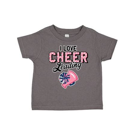 

Inktastic I Love Cheerleading with Pom Poms and Megaphone Gift Toddler Toddler Girl T-Shirt