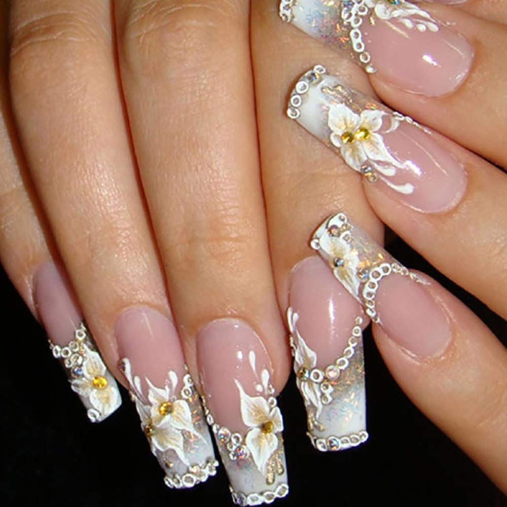 White Fake Nails 500pcs Short Ballerina Acrylic Nails Full Cover Ballet Shape Artificial False Nail Tips 10 Sizes Walmart Com Walmart Com