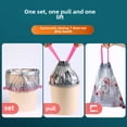 thumbnail image 3 of Bolsa de basura negra engrosada para hotel, hotel, cocina doméstica, desechable, enrollable, fácil de rasgar, boca plana, bolsa portátil con cordón, 3 of 5