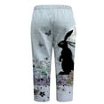 thumbnail image 6 of CLOOCL Retro Pants Plus Size Women Loose Casual Trousers Animal Rabbit Print Oversize Streetwear Pants, 6 of 6