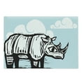 thumbnail image 1 of Rhinoceros Cutting Board, Hand Drawn Cartoon Sketch of Wild Animal with Horns Print, Decorative Tempered Glass Cutting and Serving Board, in 3 Sizes, by Ambesonne, 1 of 2