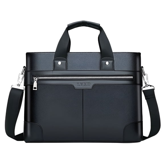 GASTROPOD Leather Briefcase for Men 15.6 Inch Laptop Tote Work Bag Waterproof Messenger Shoulder Handbag Tote Bag for Men(Black)