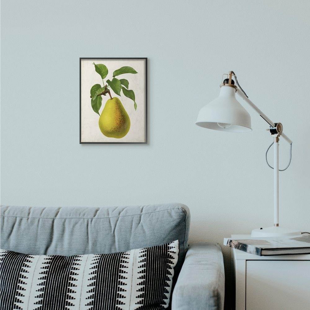 Stupell Industries Vintage Fruit Pear Painting Framed Giclee Texturized Art by Vision Studio