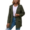 thumbnail image 2 of up to 60% off Gifts Usmixi Raincoats for Women Womens Rain Jackets Outdoor Front Open Button Down Drawstring Hooded Trench Coats Casual Solid Long Sleeve Windbreaker Outerwear with Pocket, 2 of 6