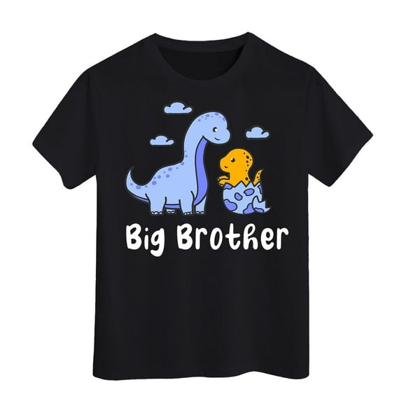 FhsagQ The 7th Of July Big T Shirt for Toddler Boys Big Bro T Shirt Pregnancy Announcement Short Sleeve Clothes Little Boy The 7th Of July T shirts Size 5/6 Spring Black 3-4 Years