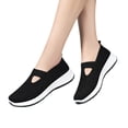 thumbnail image 4 of Mesh Mary Jane Flats for Women, Mary Jane Sneakers, Women Classic Plus Size Round Toe Slip On Casual Loafers Lightweight Comfort Walking Footwear Non Slip Daily Flats, Black 6, 4 of 4